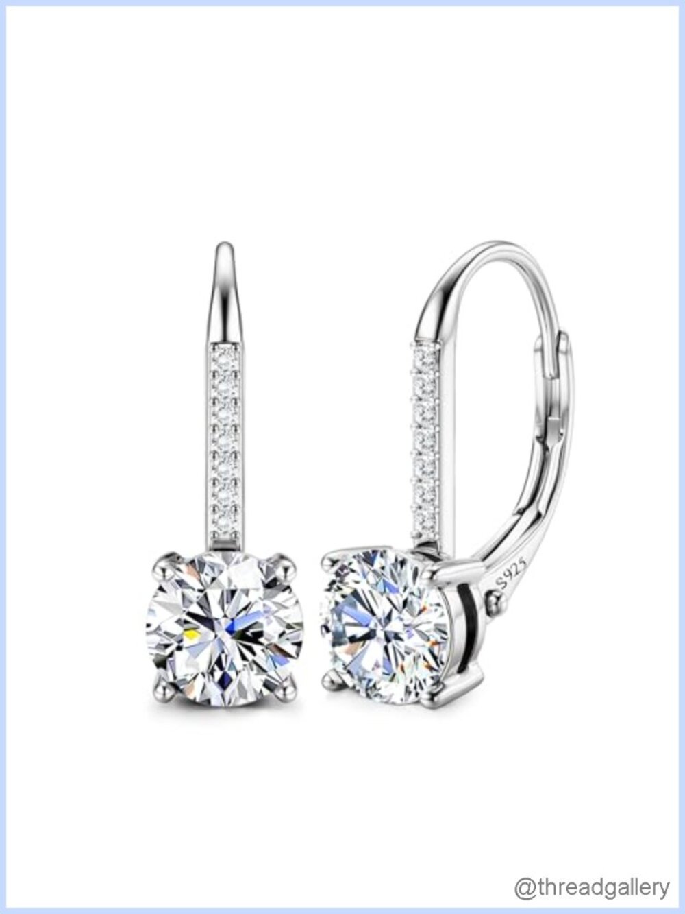 Moissanite Dangle Earrings S925 Sterling Silver Plated Drop Earrings